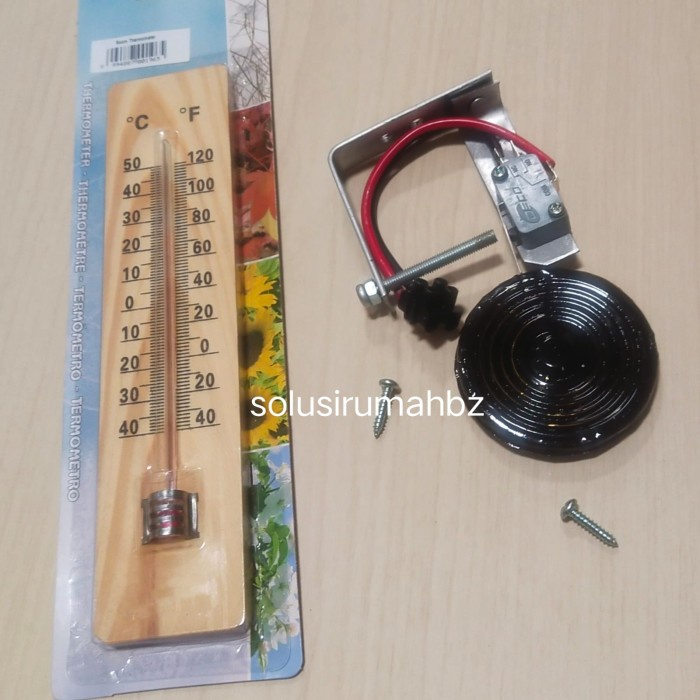 Thermostat Penetas Telur Paket Termostat + Termometer Kayu semi otomatis manual mikroswitch