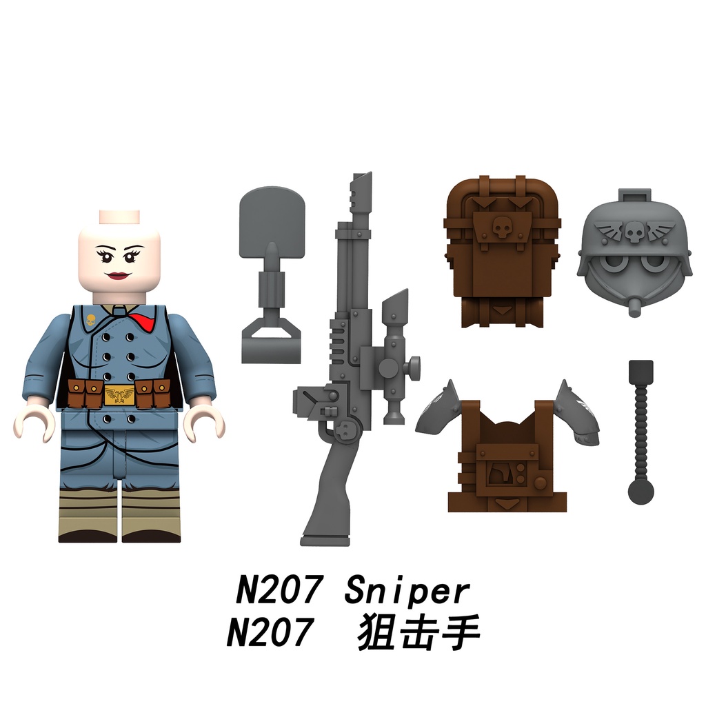 Flame Sniper Rakitan Minifigure Blok Bangunan Mainan Mini Kreatif Minifigure Ornamen Hadiah