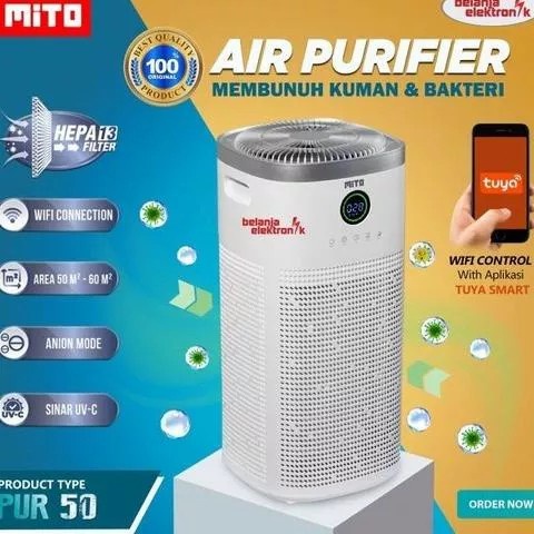 Mito Air Purifier PUR 50 PUR50 Alat Penyaring Udara Hepa Anti Virus