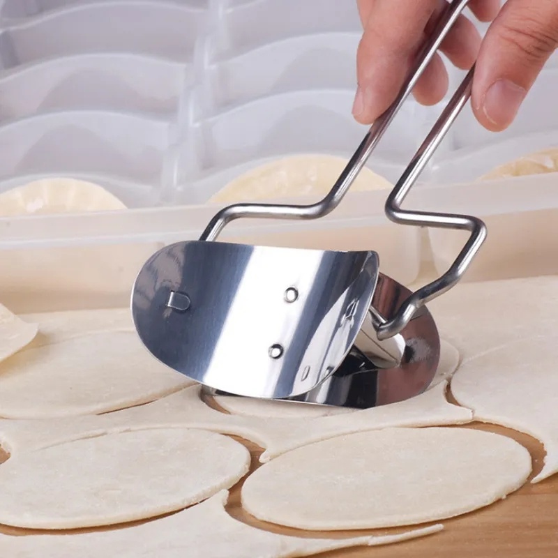 304alat Pembuat Pangsit Stainless Steel/Mesin Roller Lingkaran Kasar Dapur Pastry Embosser/DIY Pie Ravioli Pasta Baking Aksesoris