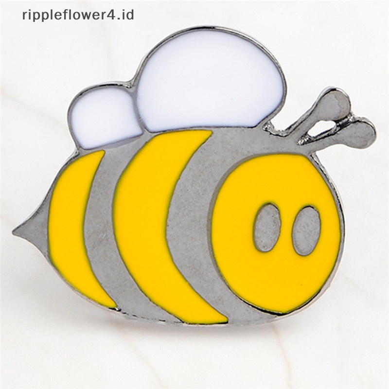 {rippleflower4.id} Lucu 4PCS Enamel Hewan Lebah Bros Pin Baju Kerah Pin Lencana Korsase Perhiasan~