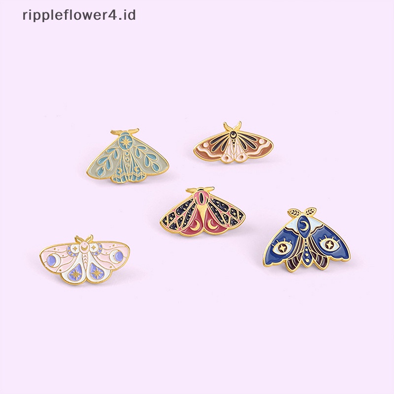 {rippleflower4.id} Warna Enamel Pin Art Paing Serangga Tas Bros Kerah Lencana Kartun Perhiasan~