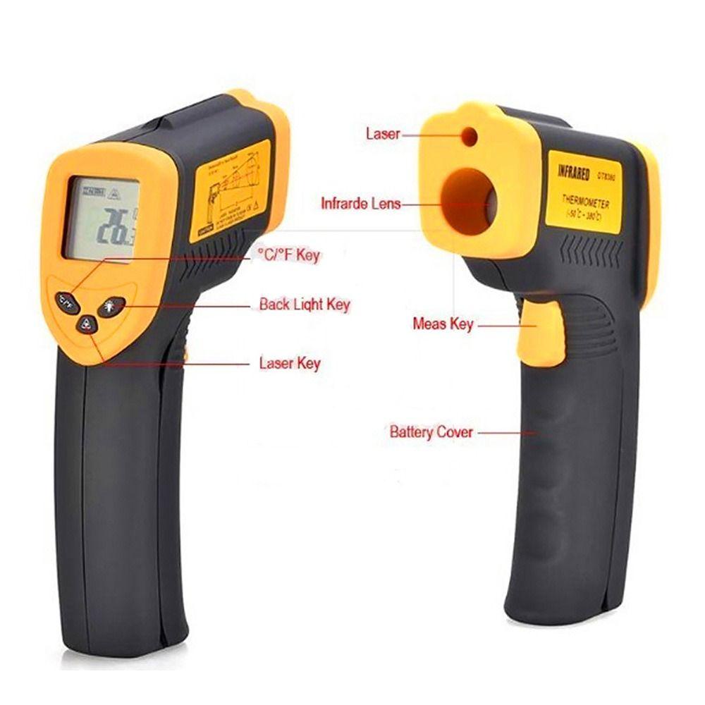 TOP Termometer Infrared Digital Industrial BBQ Food Handheld Bukan Untuk Manusia Non Kontak -50℃~380℃(-58℉~716℉)