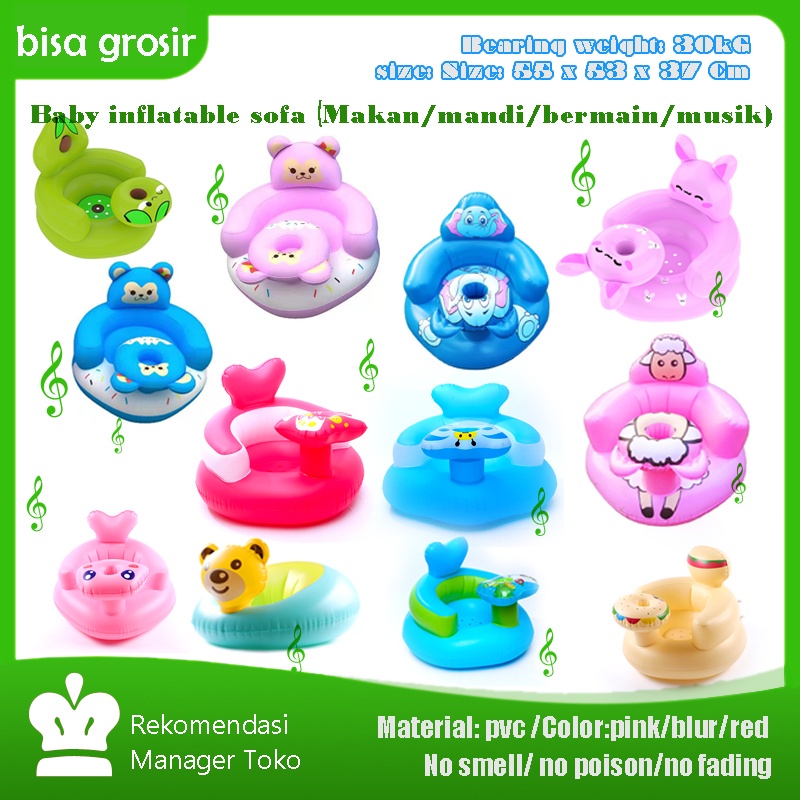 HUAYI MALL 100% jkt ready sofa bayi / kursi bayi pompa untuk belajar duduk, makan, main dan mandi ad