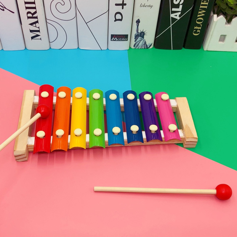 Anak-anak Belajar Musik Kayu8Catatan Xylophone Bayi Anak Montessori Sensory Toys