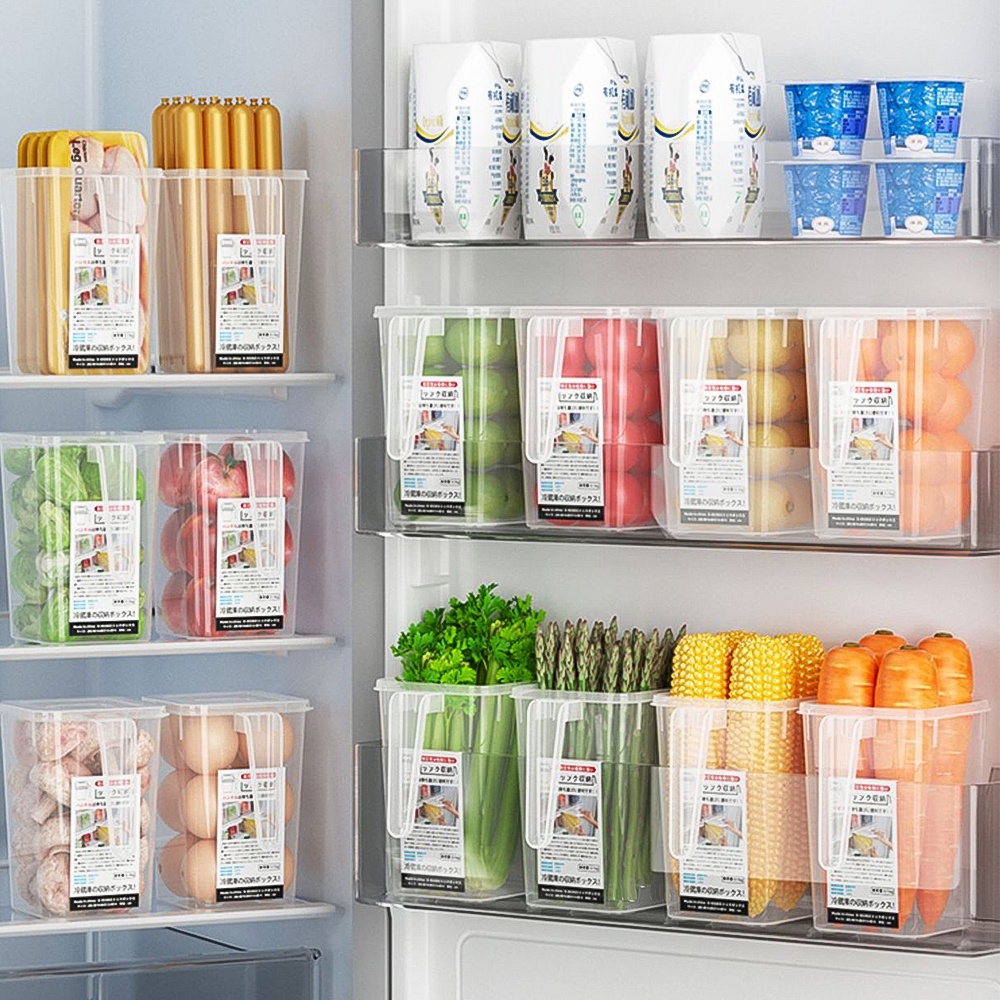 Kulkas Side Door Storage Box/Kontainer Makanan Segar Kulkas/Dapur Rangka Penyimpanan Telur Sayur Buah Transparan/Drain Fresh-keeping Box/Aksesoris Organizer Dapur