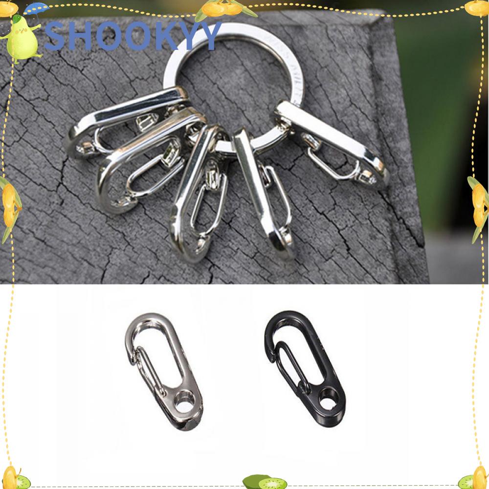 CHOOKYY Sepasang Stainless Steel Carabiner Baru Gantungan Kunci Alat Split Ring