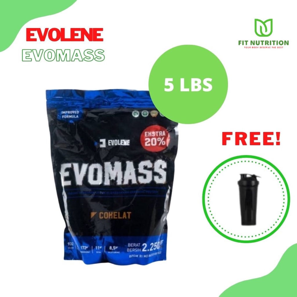 Evolene EVOMASS 2,25kg 5lbs Evo Mass Gainer Whey Protein Weight Gainer