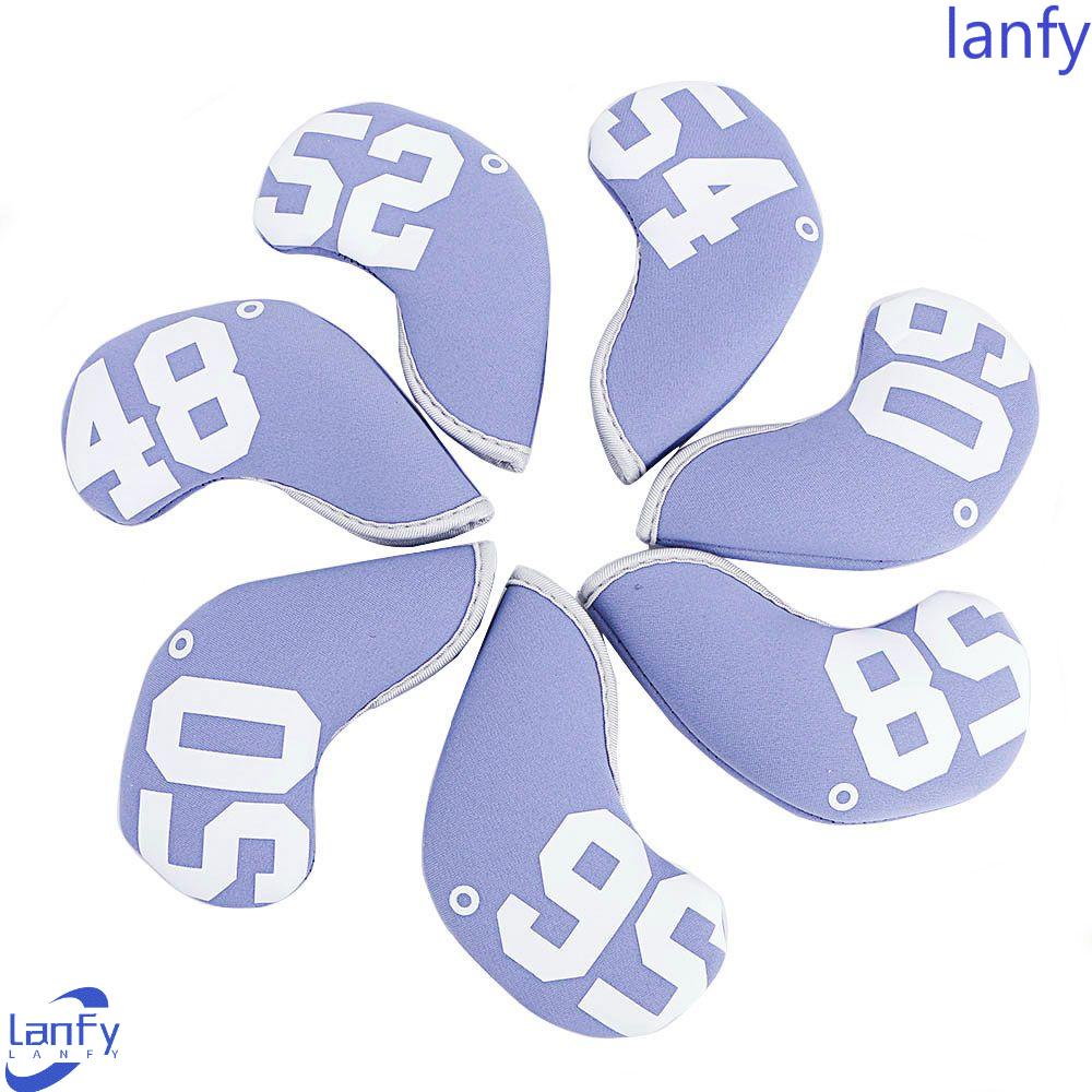 Lanfy Penutup Kepala Club Golf Portable 7Pcs /set Aksesoris Pelindung Kepala Cover Pelindung Penutup Club Golf Putter Cover