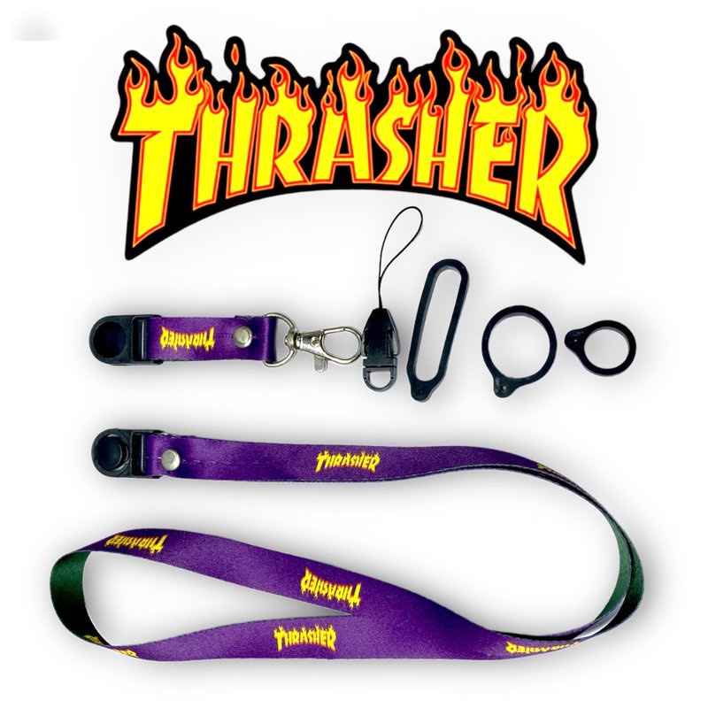 

THRASHER LANYARD PURPLE GREEN / GANTUNGAN HANDPHONE