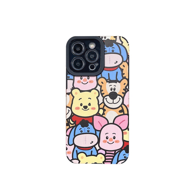 All New Cartoon Winnie the Pooth Friends Soft Case IPhone 7 Plus 8 Plus X XS XR XS Max 11 13 12 14 PRO Max 14 Plus SE Phone Case Girl Girl Women' Fashion Lovely