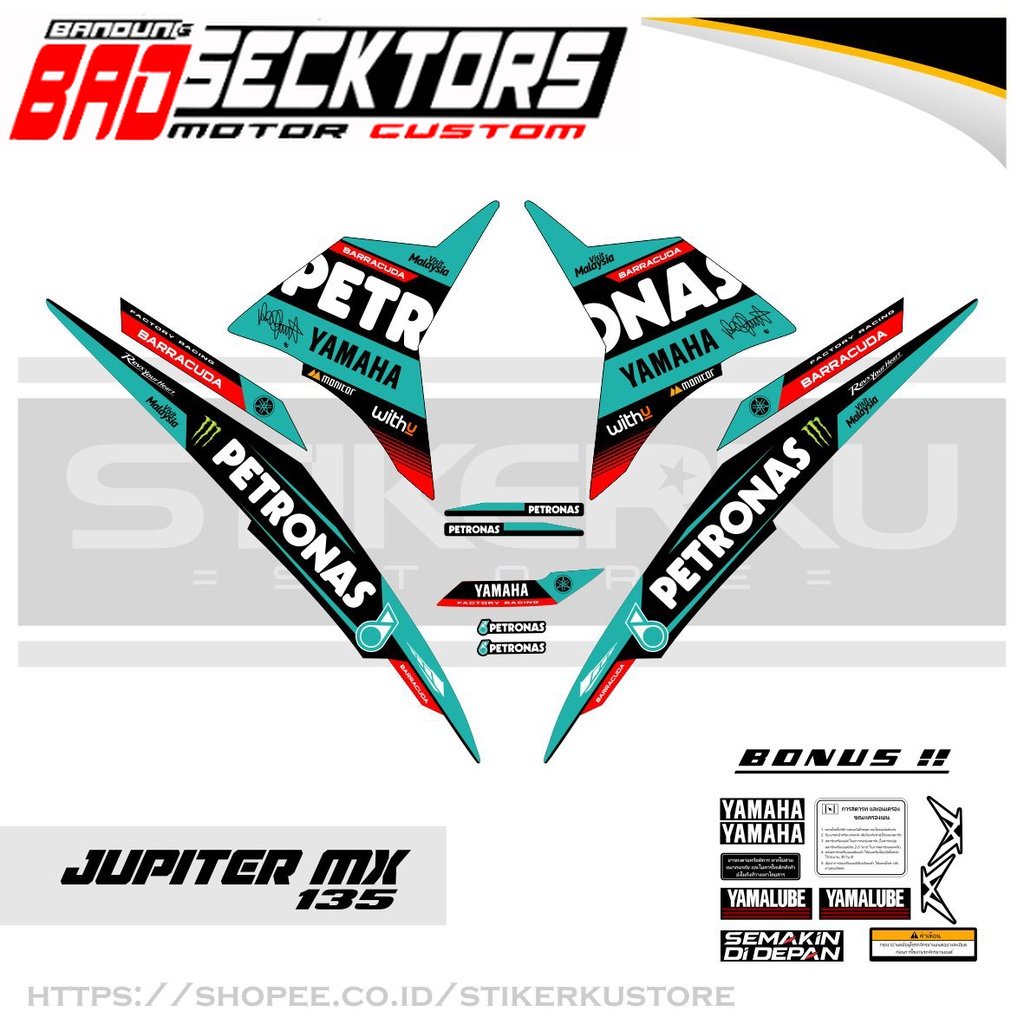 JUPITER MX 135 EDISI PETRONAS / EXCITER 135 / LC 135 / STRIPING / STICKER / STOCK DECAL / STIKER / V