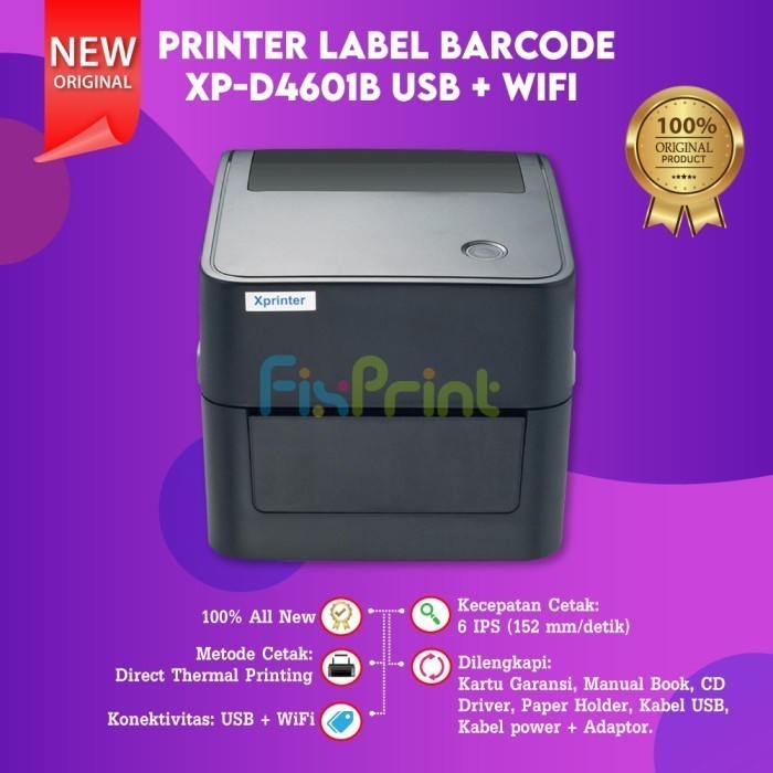 PRINTER BARCODE THERMAL XPRINTER XP-D4601B USB BLUETOOTH XP D4601B