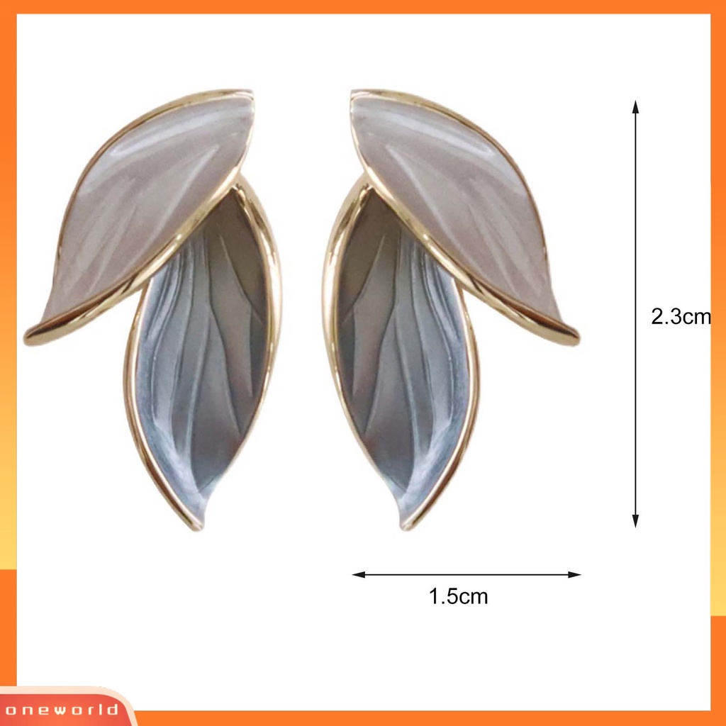 [WOD] 1pasang Anting Tusuk Wanita Daun Perhiasan Indah Ringan Tahan Lama Ear Studs Untuk Pacaran