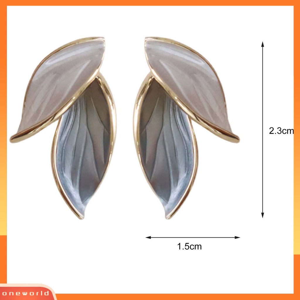 [WOD] 1pasang Anting Tusuk Wanita Daun Perhiasan Indah Ringan Tahan Lama Ear Studs Untuk Pacaran