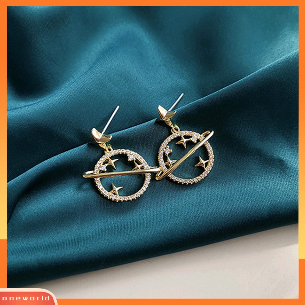 [WOD] Wanita Kreatif Bentuk Asteroid Eardrop Bintang Ear Stud Hoop Earrings Perhiasan Hadiah