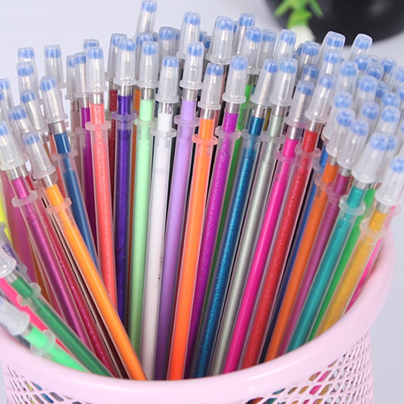 12pcs/set Flash Graffiti Gel Pen/ 0.8mm Glitter Fluorescent Watercolor Replaceable Refills/ Pena Lukisan Tulisan Seni DIY