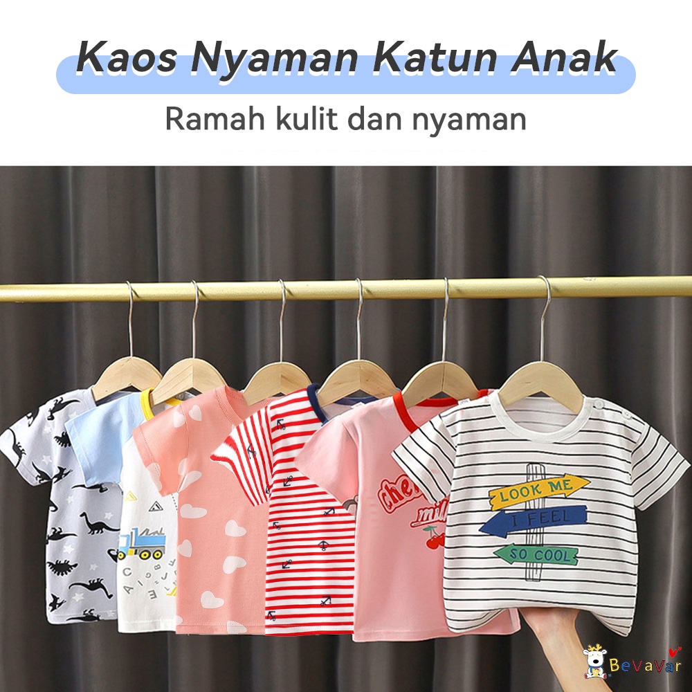 BEVAVAR 1~3 thn baju kaos bayi/Atasan anak-anak import/Piyama Lembut laki laki perempuan