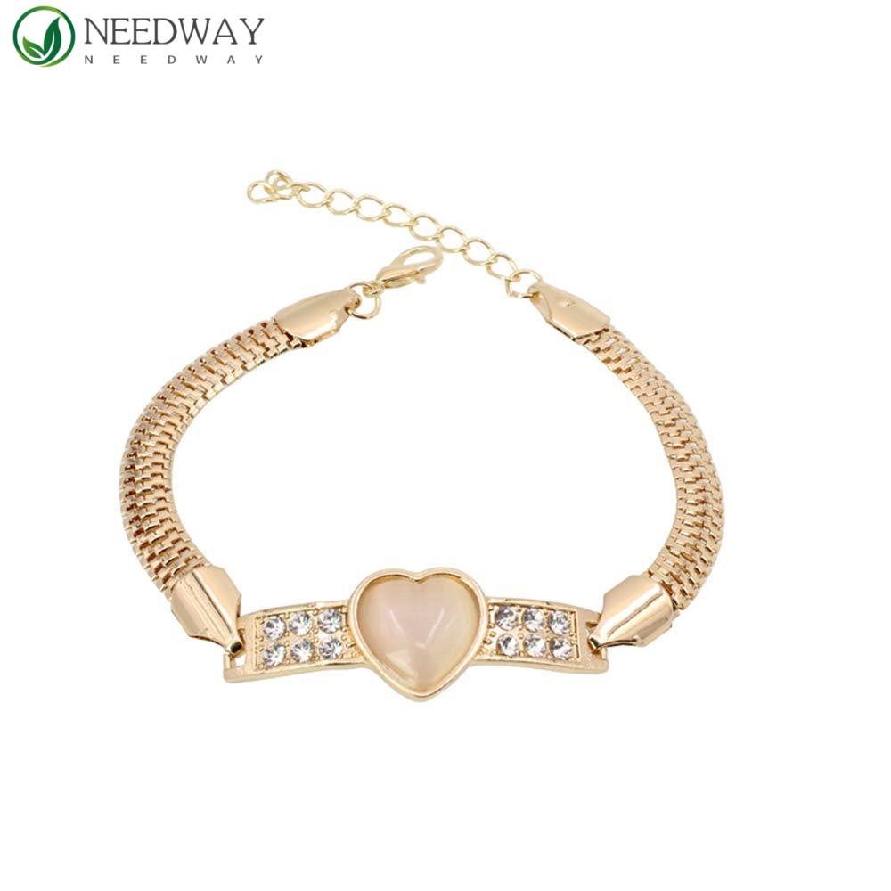 Needway Bangle 18k Natural Bracelets Gelang Emas Isi Kristal Wanita