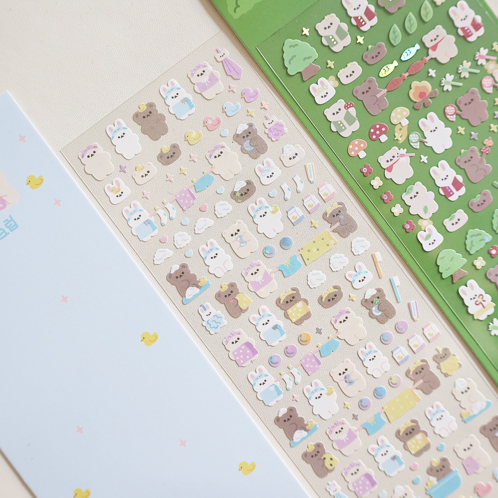 Galicici Korean New Super Besar Sheet Series Stiker/ PET Cantik Panas Silver Laser DIY Foto Dekorasi Bahan Decal