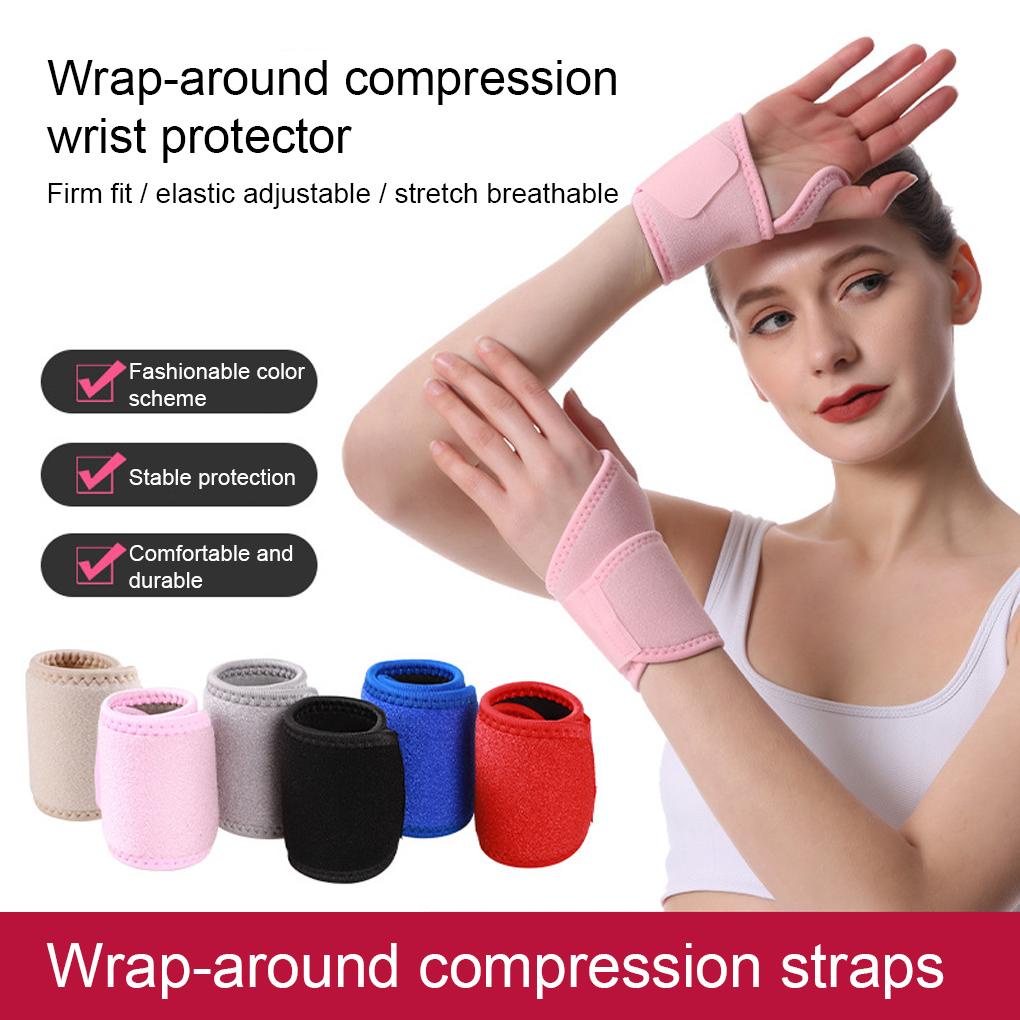 Adjustable Gelang Gym Tangan Pergelangan Tangan Benang Terowongan Band Keseleo Pelindung Kompresi Self-adhesive Brace Fitness Yoga