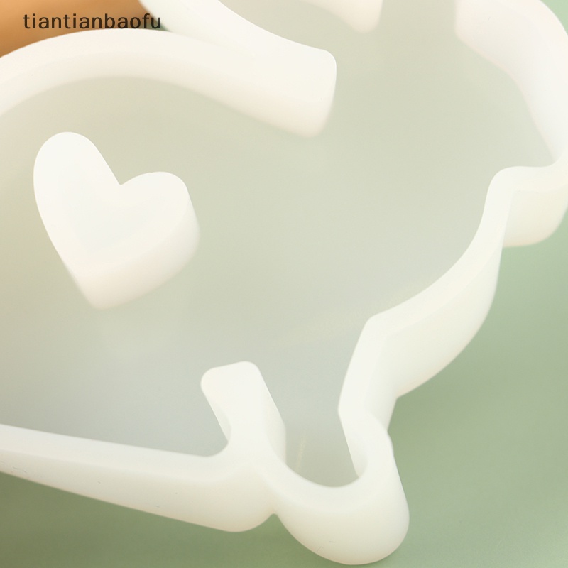 [tiantianbaofu] 1pc Cetakan Silikon Kelinci Hati Bunny Gypsum Hias Mold Butik