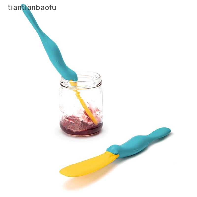 [tiantianbaofu] Spatula Silikon Alat Bumbu Mentega Scraper Non Stick Untuk Toples Blender Butik