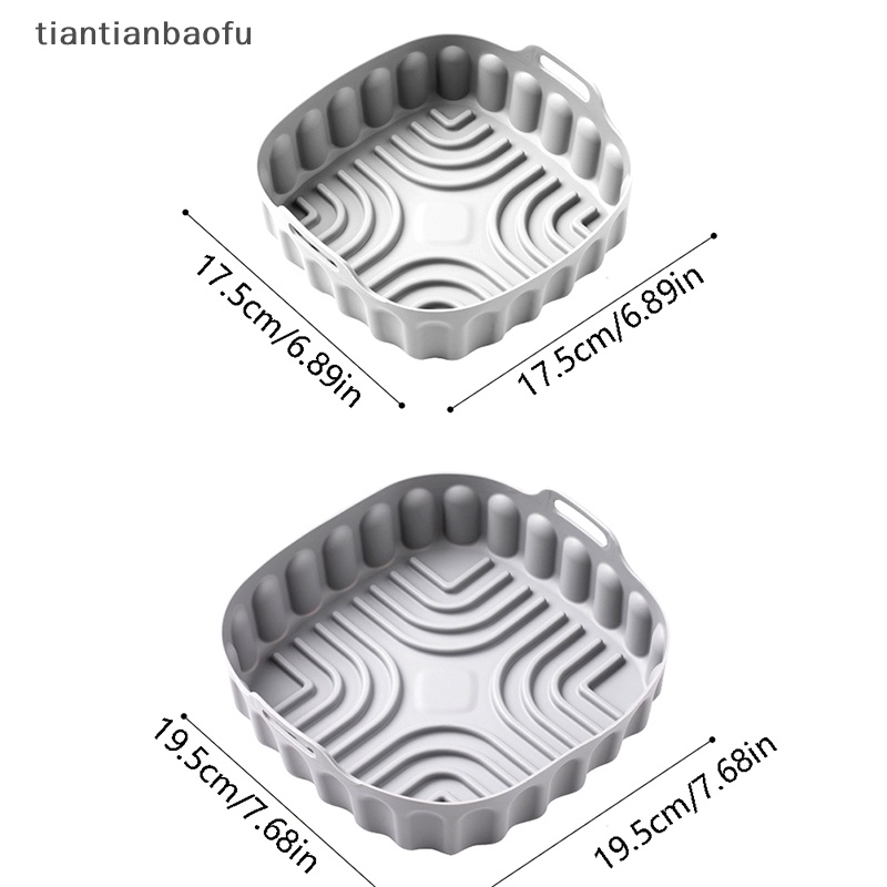 [tiantianbaofu] Air Fryer Silicone Basket Oven Baking Tray Ayam Goreng Alas Pizza Aksesoris Butik