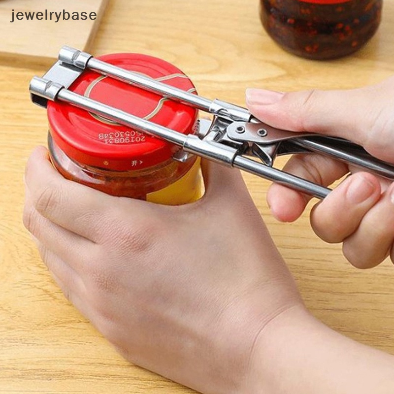 [jewelrybase] Adjustable Jar Opener Stainless Steel Manual Pembuka Tutup Kaleng Botol Untuk Tangan Lemah Pegangan Mudah Pembuka Toples Aksesoris Dapur Set Butik
