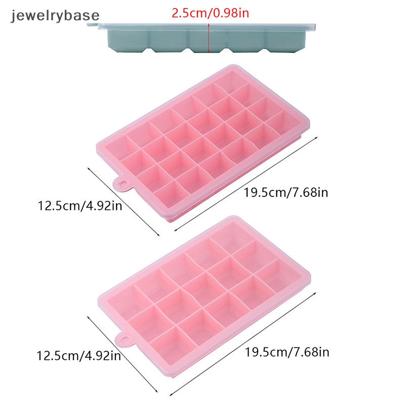 [jewelrybase] 15/24kisi Cetakan Nampan Es Batu Silikon Besar DIY Homemade Bar Ice Maker Mould Butik