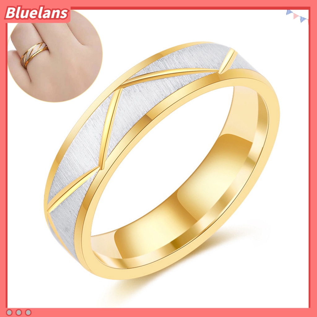 [BLS] Unisex Cincin Vintage Geometris Kilau Terang Minimalis Semua Cocok Dekorasi Hadiah Valentines Pola Belah Ketupat Kekasih Pasangan Cincin Perhiasan Untuk Anniversary