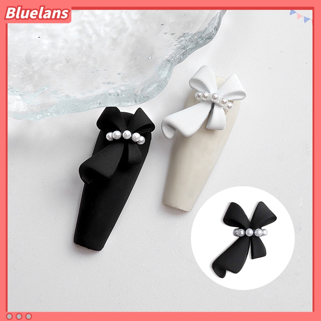 [BLM] 5pcs Hiasan Kuku Desain Mutiara Imitasi Warna Hidup Plastik Serba Guna 3D Busur-Simpul DIY Dekorasi Nail Art Aksesoris Kuku