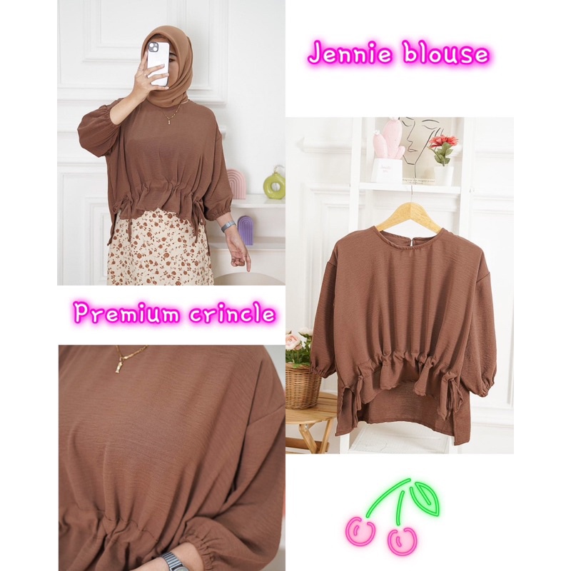 Tq88indonesia Fashion Baju Atasan Wanita Terbaru /  BLOUSE JENNIE AIRFLOW / Blus Kekinian