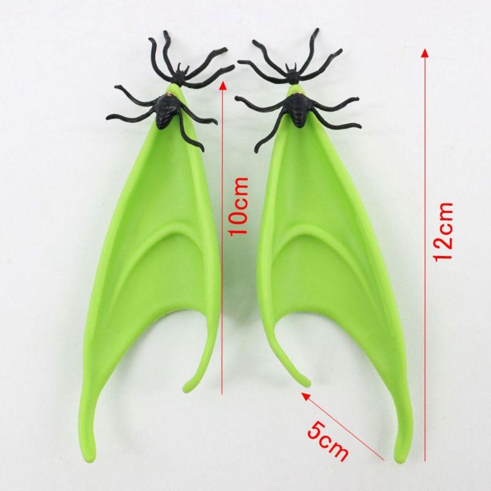 R-FLOWER Spider Elf Peri Telinga Warna Hijau Halloween Cosplay Kostum Aksesoris Unisex Dress Up Prop