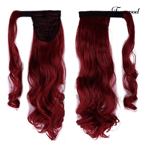 Twowood Kecantikan Wanita Panjang Bergelombang Ponytail Wig Klip in Pony Tail Hair Piece Extension