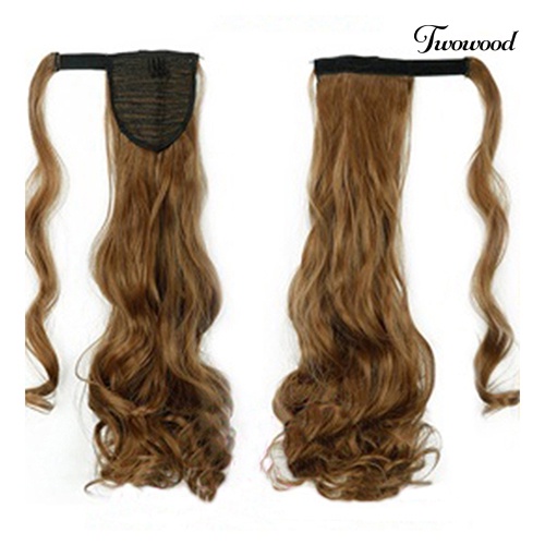 Twowood Kecantikan Wanita Panjang Bergelombang Ponytail Wig Klip in Pony Tail Hair Piece Extension