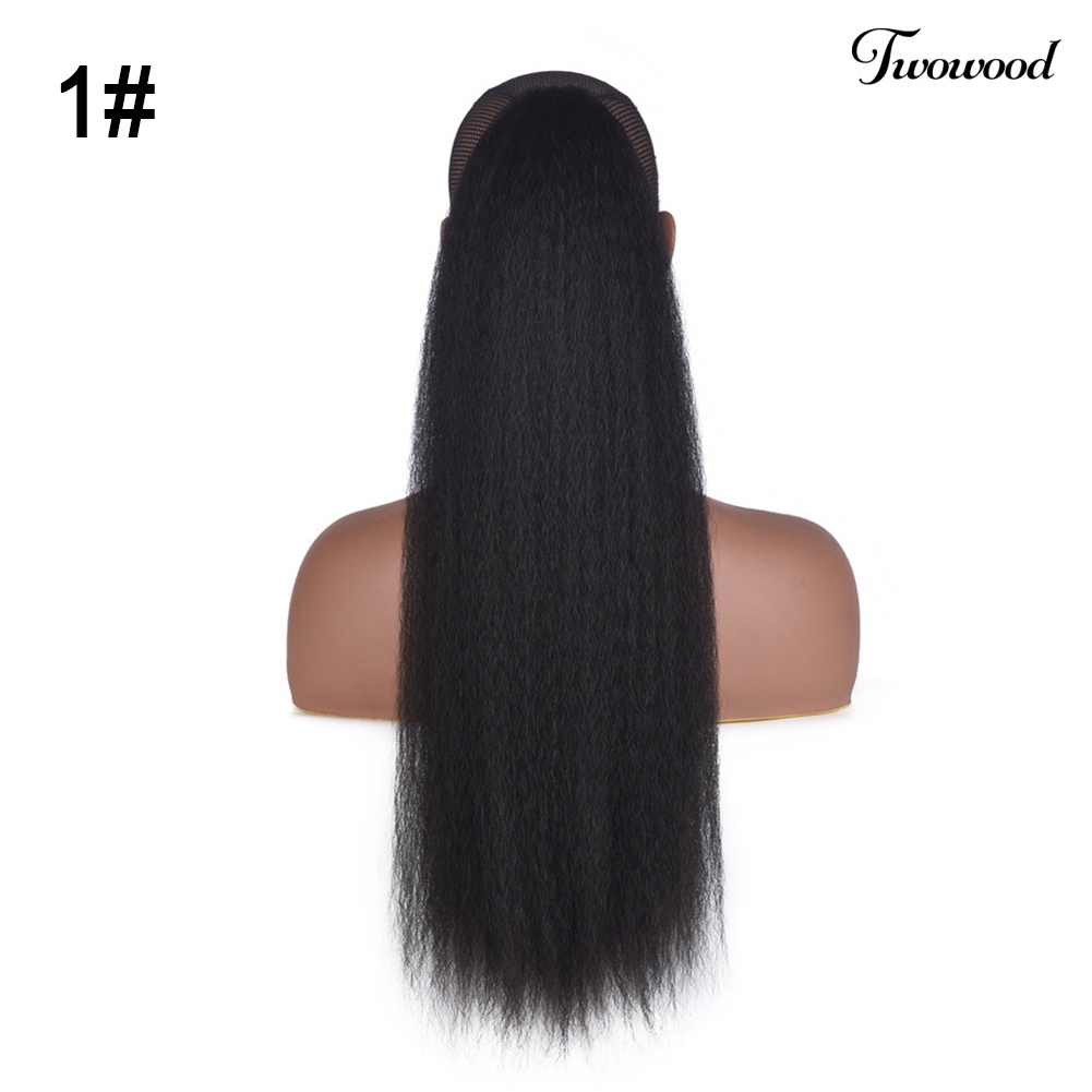 Twowood Wanita Berbulu Sintetis Ponytail Afrika Wig Serut Rambut Ekstensi Sopak