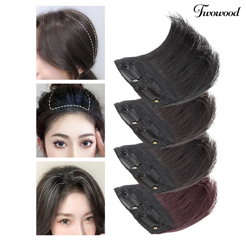 Twowood 10cm Wig Hair Pad Fluffy Natural Look Lembut Suplemen Kepala Rambut Tak Terlihat Ekstensi Sopak Lurus Serat Suhu Tinggi Rambut Palsu Pesta Supply