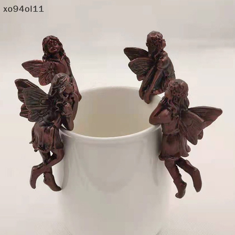 Xo Mini Girl Cangkir Gantung Resin Dekorasi Fairy Kombinasi Bunga Keranjang Decor OL