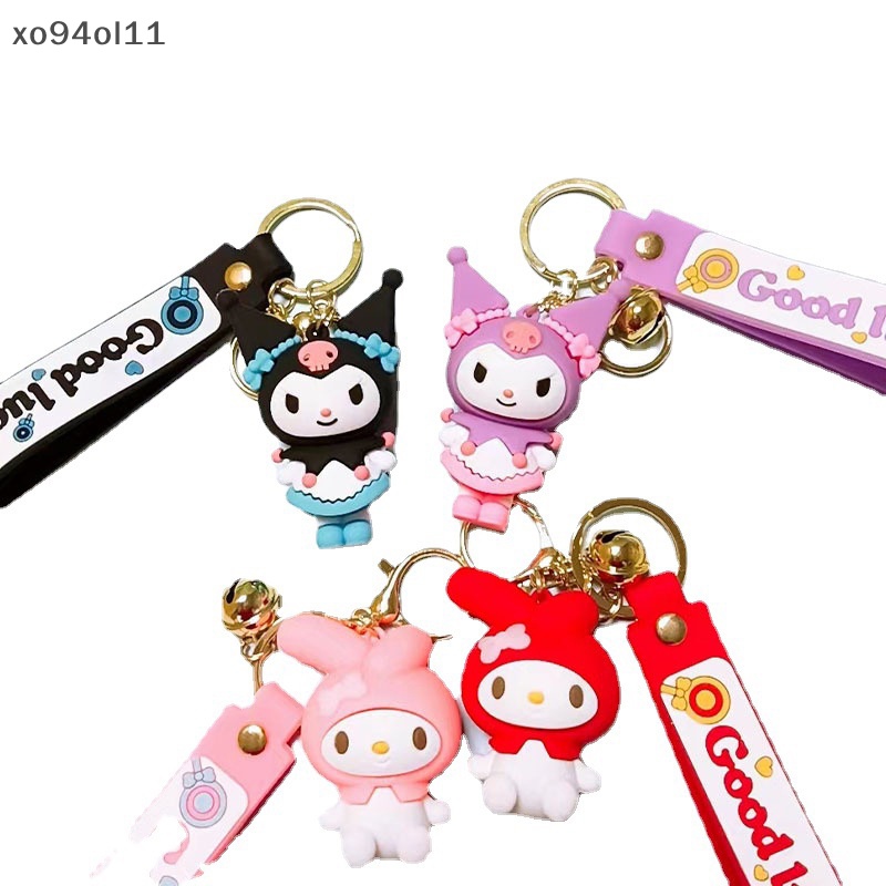 Xo Sanrio Gantungan Kunci Lucu Kuromi Melody Keyring Kawaii Fashion Cross-Dressing Boneka Telepon Ransel Liontin Untuk Hadiah Ulang Tahun Gadis OL