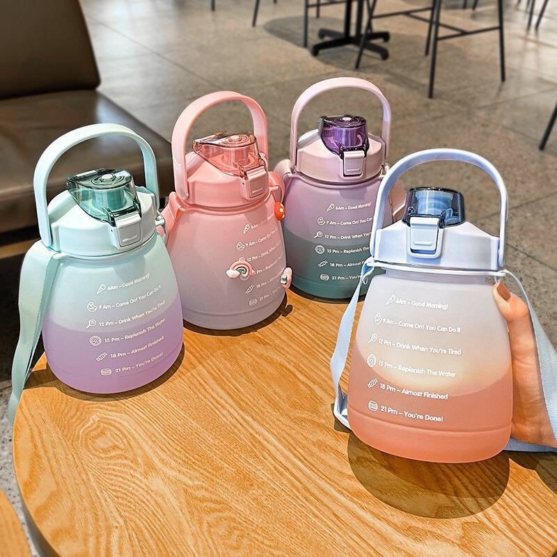 .·:*¨༺BFirst Botol Minum Gemoy 1.3 Liter 1300 Gradasi Bening korea Viral/Botol Minum Motivasi 001