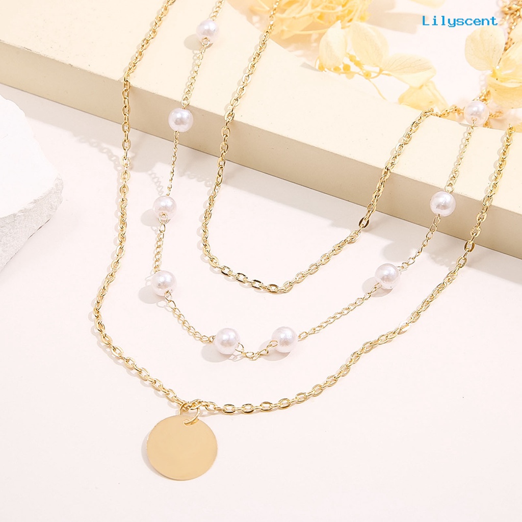 [LS]3Pcs Ladies Necklaces Retro Electroplating Adjustable Extension Rantai Lapis Emas Kalung Perhiasan Aksesori