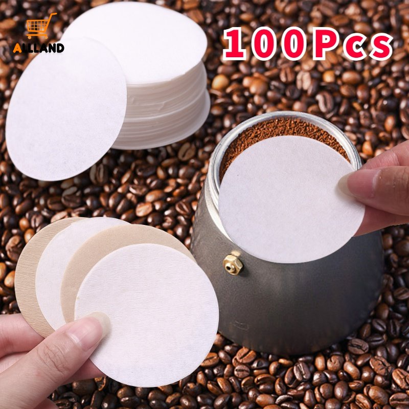 100pcs /Bag Kertas Filter Dripper Kopi Bulat/ Professional Espresso Coffee Maker Pot Strainer Papers