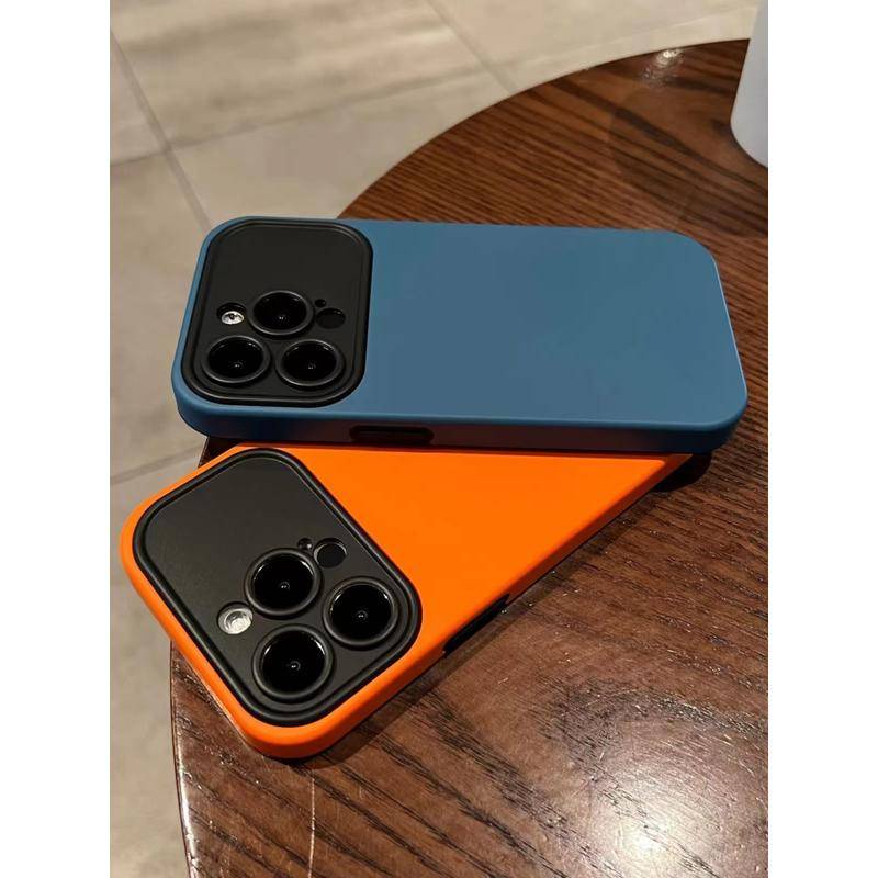 IPHONE Kontras Warna Sederhana 2-in-1 Windows Besar Rasa Kulit Dalam Detik Ganti Casing Ponsel Untuk Iphone14 13 12 Pro Max14 Plus