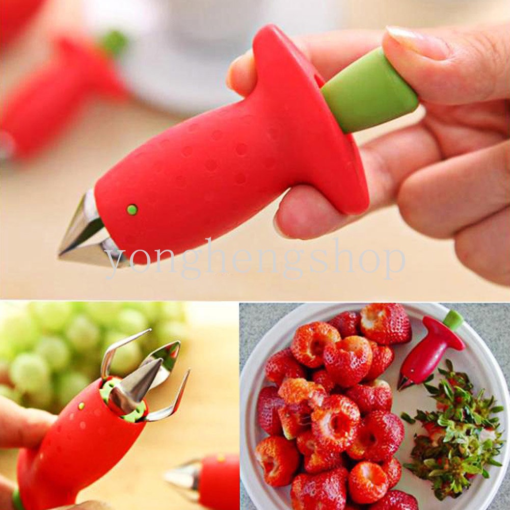 Kreatif Strawberry Huller Corer Buah Daun Tomat Tangkai Alat Cabut Strawberry Pit Remover Dapur Gadget