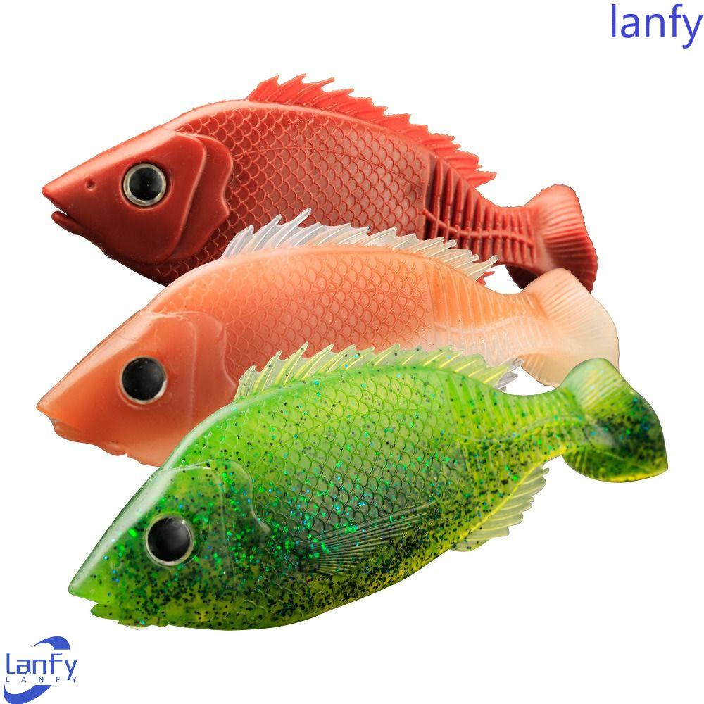 Lanfy Soft Worm Lure Silikon Buatan Plastik Umpan Soft Tail Fishing Lure Wobbler Set Silicone Umpan Pancing Wobblers Ikan Gurame Lembut Swimbait