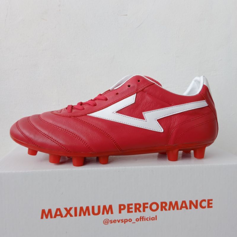 Sevspo Maestro Classic Calf Leather Red-Sepatu Sepakbola Kulit bisa COD