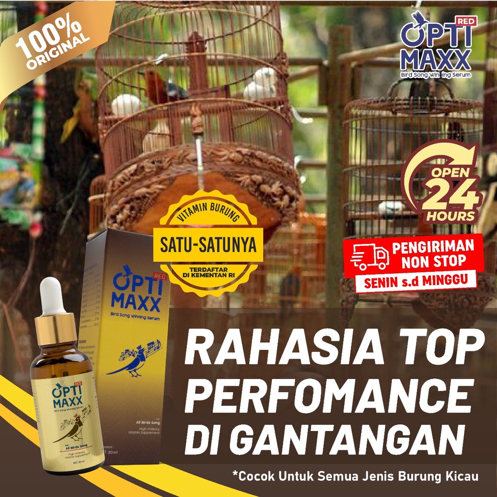 OPTIMAXX - Rahasia Burung Gacor Tanpa Usai - Serum Vitamin Tetes Burung Kacer Murai Kenari Cucak Row