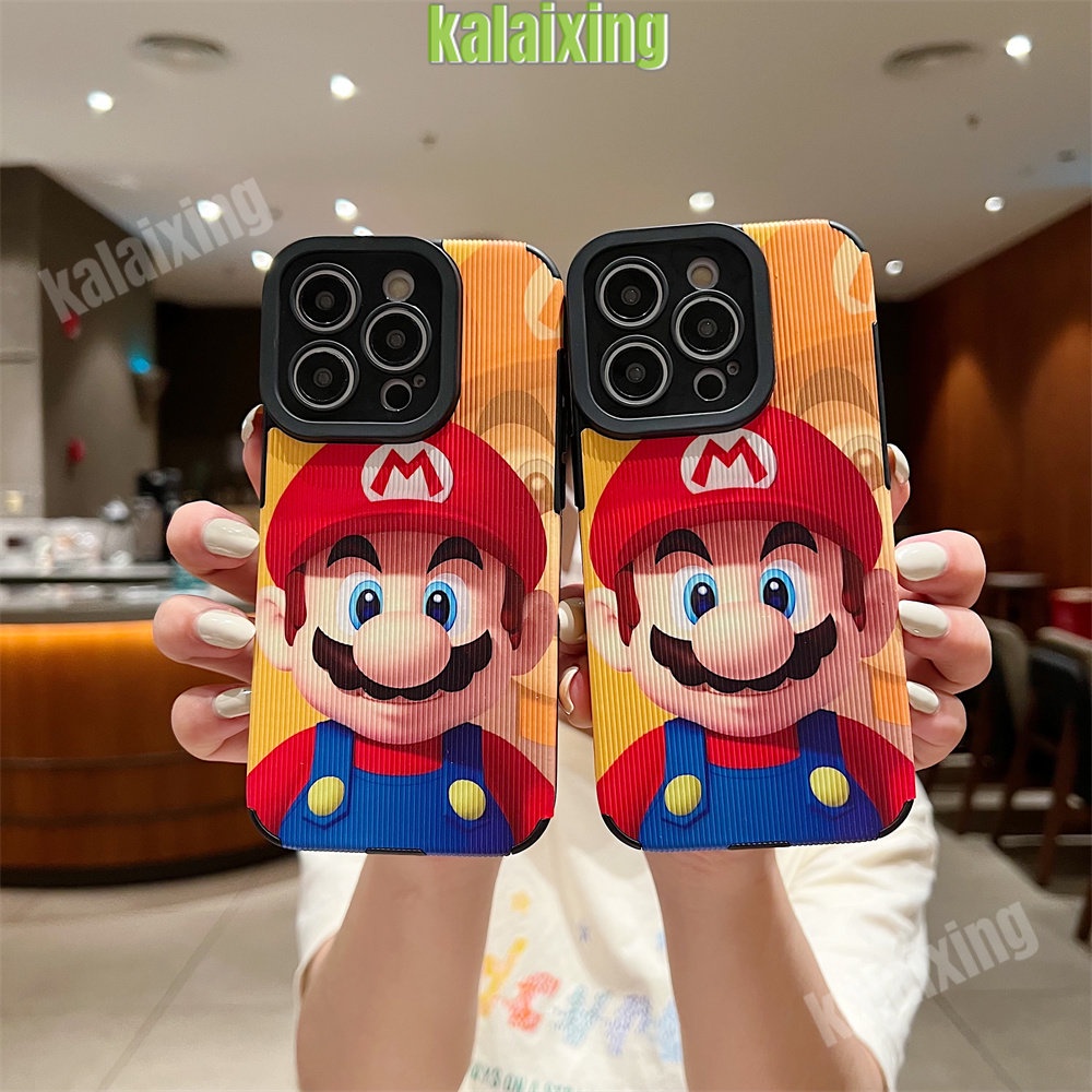 IPHONE Casing Kulit Super Mario Untuk Iphone11 12 13 14 Pro Max14 Plus Xs Max X XR 7 8 Plus Sarung Belakang Lembut