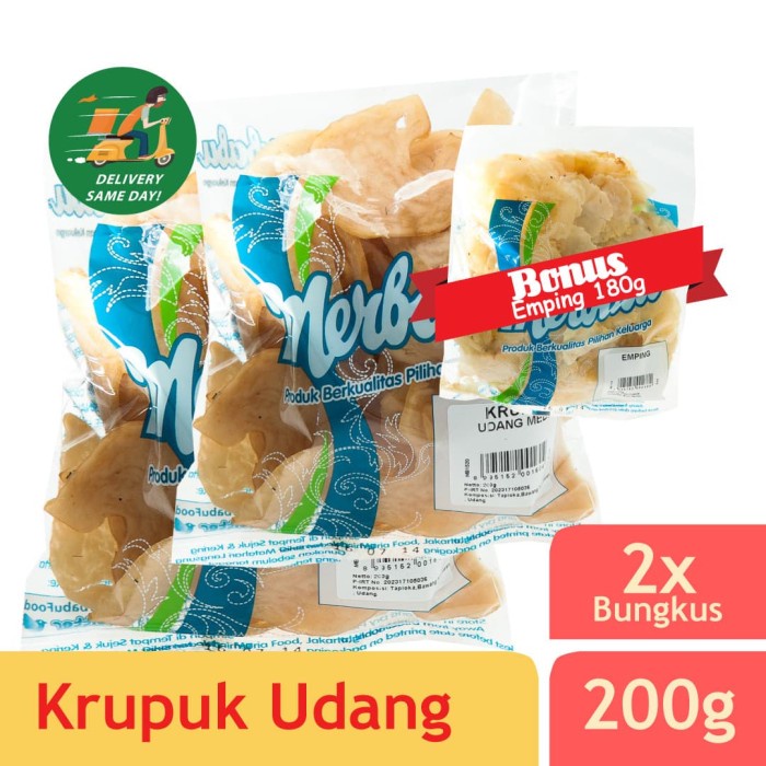 

N.E.W Merbabu Krup Udang Mede 200g x2 FREE Emping (Bisa Same Day Delivery)